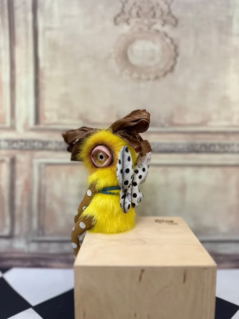 Yellow mini cyclop - doll with wings _ READY TO SHIP!