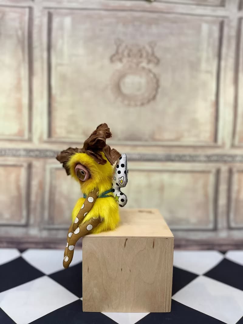 Yellow mini cyclop - doll with wings _ READY TO SHIP!
