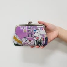 【Pinkoi x Moomin】二面不同圖案 雙層口金包 零錢包-紫色