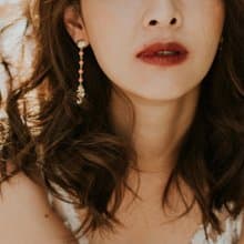 橘色瑪瑙 海女系列 貝殼耳環