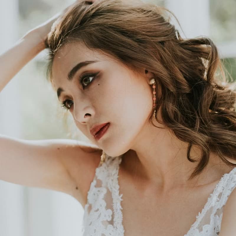 橘色瑪瑙 海女系列 貝殼耳環