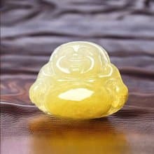 冰黃翡翡翠彌勒佛 | 天然緬甸玉A貨翡翠 | 送禮