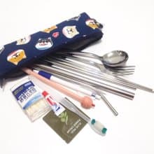 大食怪環保收納袋-大頭柴犬(藍色)