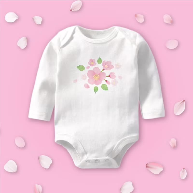 花見寶寶 櫻花 長袖包屁衣 2件組禮盒 嬰兒 彌月 滿月 禮物