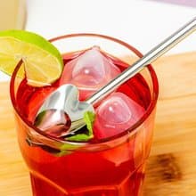 美國 kikkerland 心形勺子吸管長管多功能不鏽鋼飲料吸管環保長吸