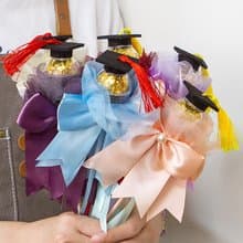 豪華版 超Q畢業帽金莎花棒 已內含金莎不挑色 流蘇2色可選