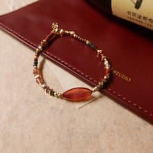 天然石手鍊/粉碧璽/彼得石