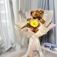 48hr出貨  泰迪熊太陽花束 畢業花束/乾燥花/擴香花