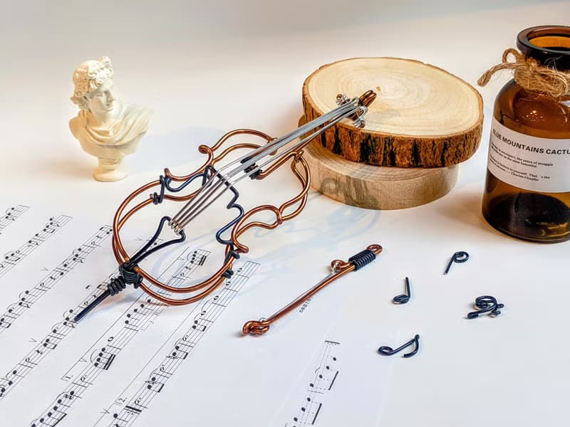 Wire lover 鋁線創作 大提琴 樂器 (內含支架)