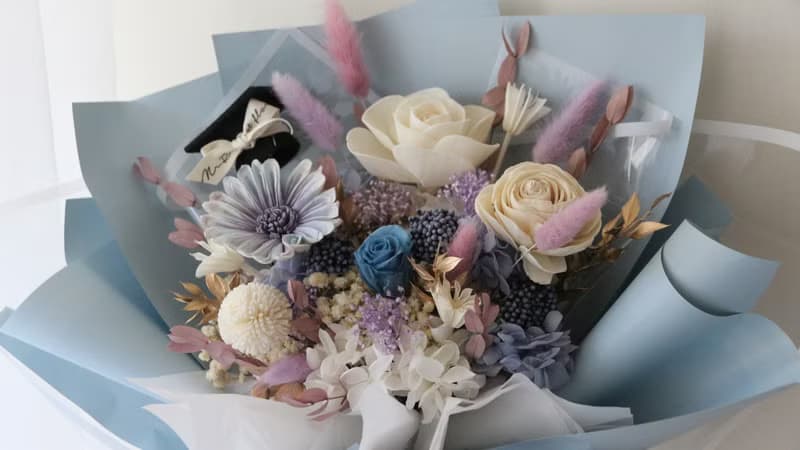 【畢業花束】太陽花花束 畢業禮物 永生花束 畢業季 乾燥花