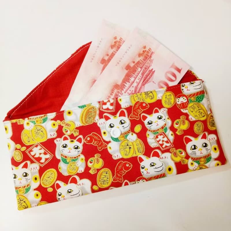 萬用布藝信封袋-可愛招財貓