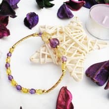 【水晶手串】紫晶黃晶 | 愛情&事業 純銀水晶手鍊 | 大員囡仔