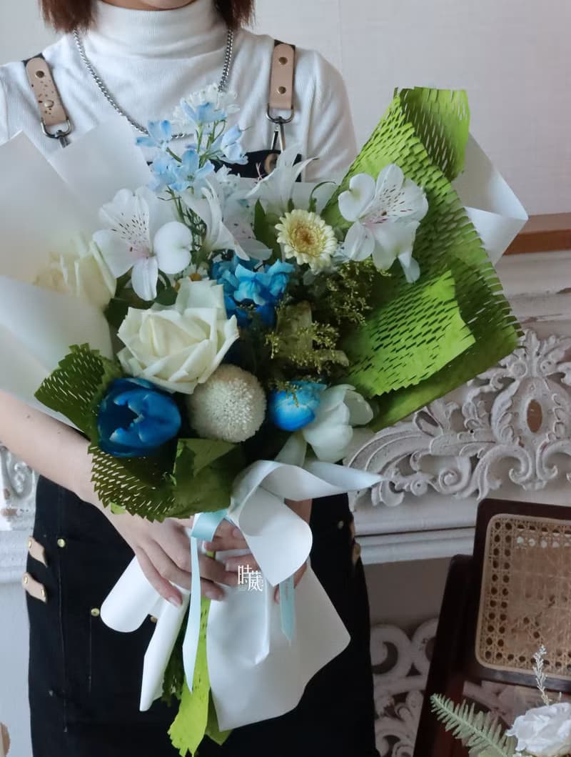 晨曦 鬱金香 玫瑰 鮮花花束/限台中地區