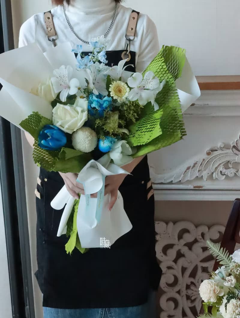 晨曦 鬱金香 玫瑰 鮮花花束/限台中地區