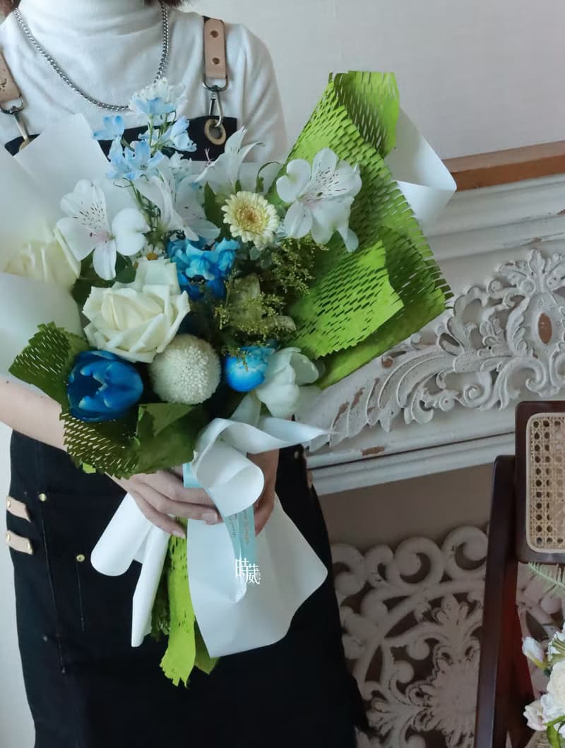 晨曦 鬱金香 玫瑰 鮮花花束/限台中地區