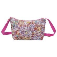 元寶斜背包 防潑水 平織緹花 花女王 桃紅