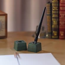 兩入古典祖母綠方形牙刷架－筆架、禮物
