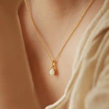 十月誕生石 蛋白石項鍊