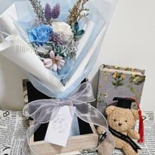皎月有花 永生花畢業花束