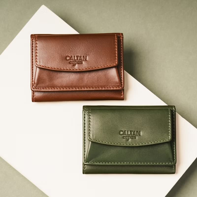 【24hr快速出貨】文藝打褶真皮三折短夾-兩色(075360)