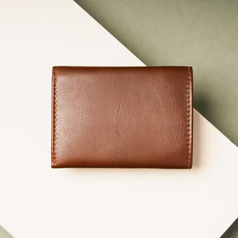 【24hr快速出貨】文藝打褶真皮三折短夾-兩色(075360)