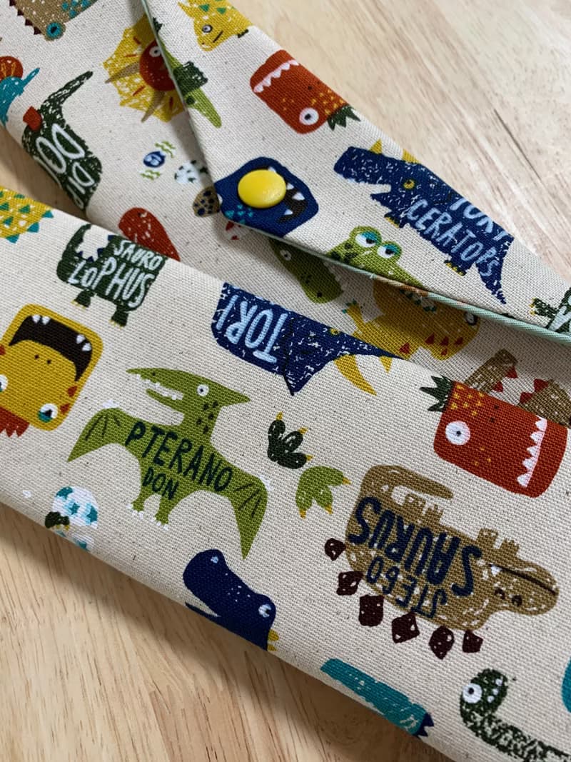 文青風環保纯棉筷袋 摩登侏羅紀 原胚情懷 日本  潮物 收纳 手作