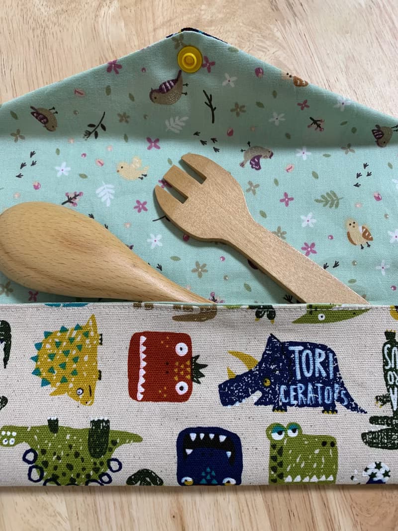 文青風環保纯棉筷袋 摩登侏羅紀 原胚情懷 日本  潮物 收纳 手作