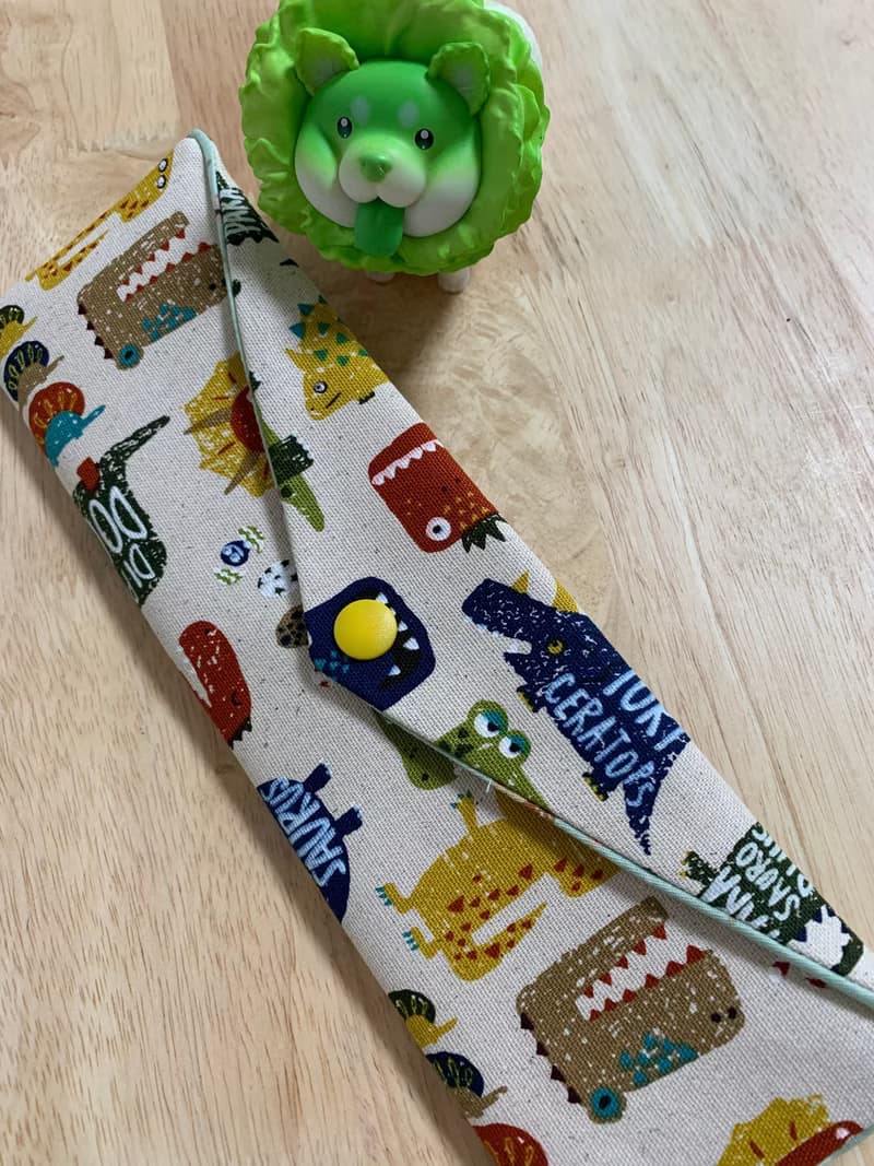 文青風環保纯棉筷袋 摩登侏羅紀 原胚情懷 日本  潮物 收纳 手作