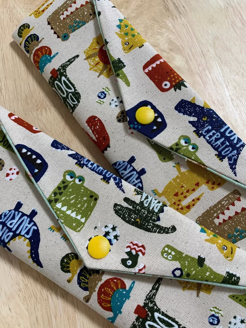 文青風環保纯棉筷袋 摩登侏羅紀 原胚情懷 日本  潮物 收纳 手作