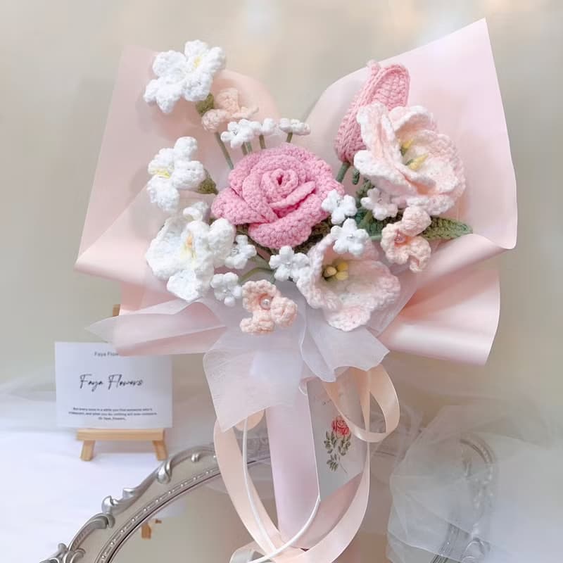 處女座專屬生日花束  編織花 鉤織花 針織花 生日花束七夕