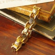 老又好古董珠寶 西班牙大馬士革黑金琺瑯手鍊BR239