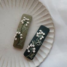 植物小物手刺繡髮夾/BB髮夾