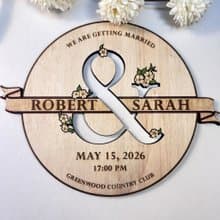 Wedding Information Wooden Sign – Custom Personalized Couple Names and Details
