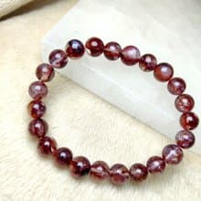 深紅 紅膠花 Hematoid Quartz 手串 手鍊 天然水晶  8mm 9mm