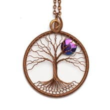 Copper Tree Of Life Pendant Good Luck Necklace Handmade Wire Wrapped Jewelry