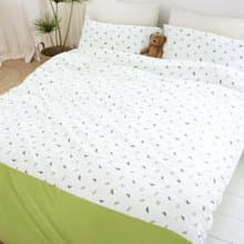 (雙人)膠原蛋白小鹿緹花針織寢具-條紋/抹茶綠∣四件組/抹茶控