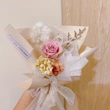 【韓式花束】香草粉小花束 母親節 生日 永生花 乾燥花