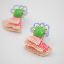 tsububu/ビーズ刺繍/微生物/ピアス/イヤリング/とんがりスカート