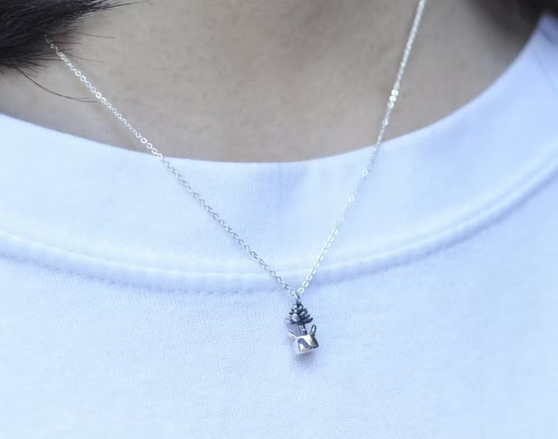 二毛銀【多肉植物系列─旋葉姬星-項鍊】銀