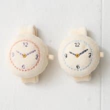 【NEW ARRIVAL!!】Y-1392 100%オーガニックコットン 時計のガラガラ 日本製