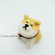 MoonMade【寶寶不回家系列】 黃色柴犬 柴柴 秋田犬 羊毛氈狗狗 拒絕犬鑰匙圈 掛飾 電話繩 手機繩 新年禮物 搞笑 情人節禮物 生日禮物