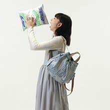 【Nature Beauty系列新品】EVIA 索繩束口文青後背包S號 (雨綠色)