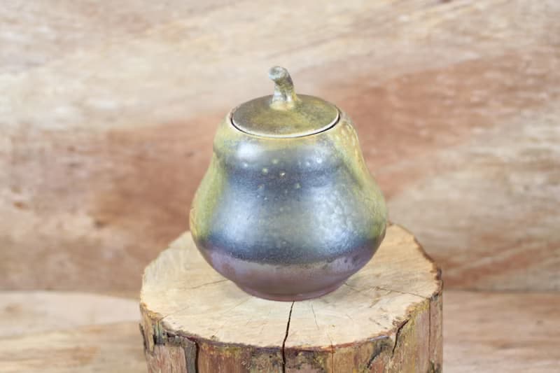 【送禮好物】柴燒自然落灰 葫蘆造型茶倉 茶葉罐 葉敏祥手工作