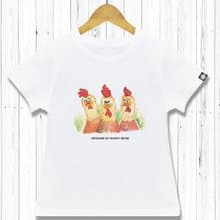 STATELYWORK 厭世生肖-雞-男女童裝白T恤