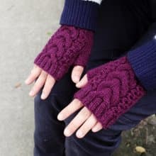 ChiChi手作-紫葡萄-麻花拇指手套