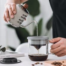 【一體化滴漏杯】手沖咖啡杯 杯蓋承托雙層濾網 杜絕渣渣 中秋禮