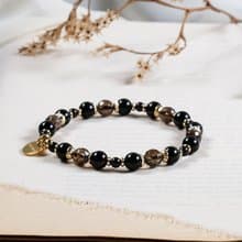 茶晶 黑曜石 手鍊 礦石水晶