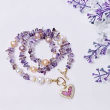 頂級超七水晶 隨型石 清透 七脈輪 珍珠螺鈿 3圈手鍊項鍊2用 禮物