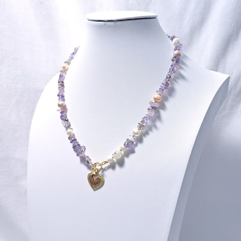 頂級超七水晶 隨型石 清透 七脈輪 珍珠螺鈿 3圈手鍊項鍊2用 禮物