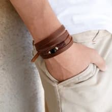 Multi Layer Bracelet with Black Tourmaline, Wrap Choker, Versatile Jewelry